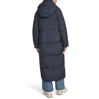 Levi's Women's Cloud Puff Extra Long Puffer Jacket Coat - color: Navy, size: Medium