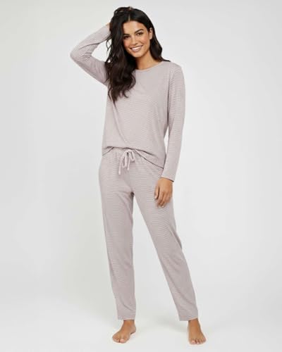 2 Pack Women's Pajama Sets Long Sleeve Sleepwear Comfy Cute Loungewear PJ - color: Set C Black & Pink, size: Medium