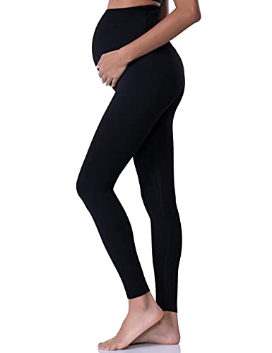 POSHDIVAH Maternity Leggings for Women Pregnancy Yoga Pants - color: Black, size: Medium