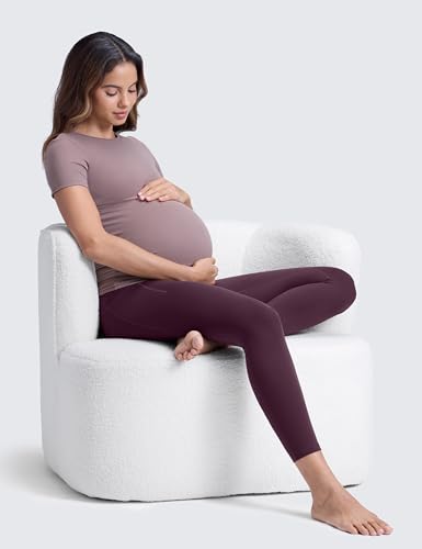 CRZ YOGA Maternity Leggings Pockets 25" - color: Deep Purple, size: Medium