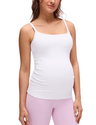 CRZ YOGA Maternity Nursing Tank Tops - color: White, size: X-Small