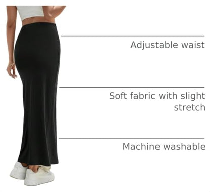 OYOANGLE Women's Maternity High Waist Adjustable Maxi Skirts - color: Black, size: X-Large