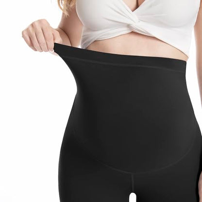 Over‑Belly Maternity Leggings, Soft Stretch Yoga Pants - color: 4 Packs-black/Dark Grey/Navy Blue/Blue, size: Medium