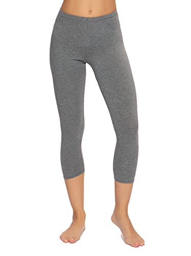 Felina Women's Cotton Modal Capri Leggings - color: Medium Heather Gray, size: X-Large