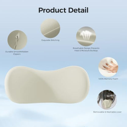 BABUR Lumbar Support Pillow for Car, Coccyx Pain Relief Cushion - color: Beige
