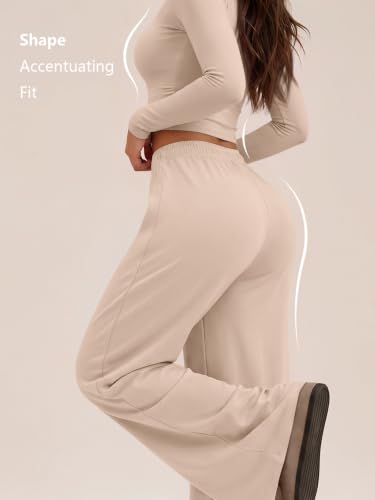 Trendy Queen Women's 2 Piece 2026 Fall Fashion Lounge Set with Pockets - color: Almond, size: Small