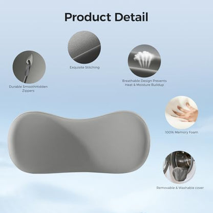 BABUR Lumbar Support Pillow for Car, Coccyx Pain Relief Cushion - color: Gray