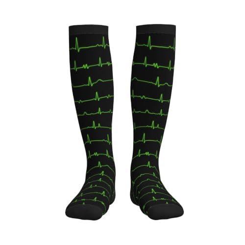 Compression Socks Women and Men 15-20mmHg-Circulation Support Socks for Athletic Running Cycling - color: Ecg Line