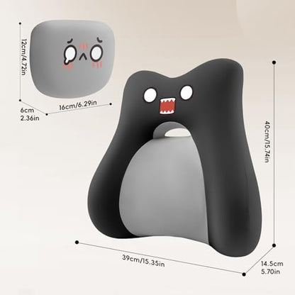 BEBAS Ergonomic Memoery Foam Lumbar Support Pillow for Car & Office, Black - color: Black
