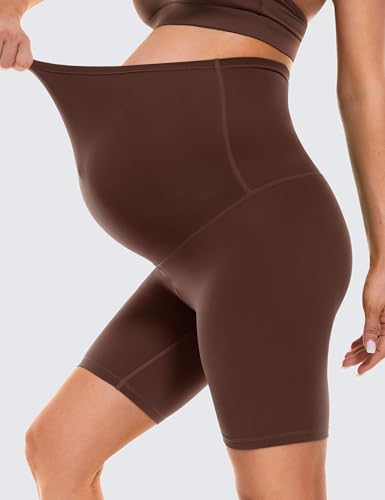 BAYDI Clouduxi Maternity Biker Shorts Over the Belly 6" - color: Rustic Brown, size: Small