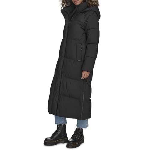 Levi's Women's Cloud Puff Extra Long Puffer Jacket Coat - color: Black, size: Medium