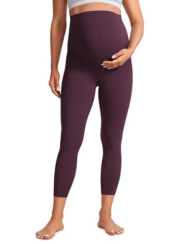 CRZ YOGA Maternity Capris Leggings 23" - color: Deep Purple, size: X-Small