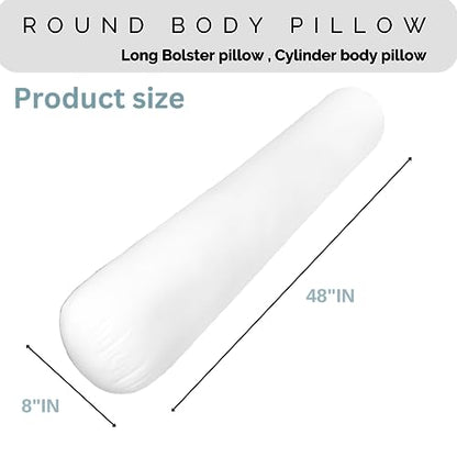 8x48 Round Body Pillow, Adjustable Bolster with Cover, Ruby - color: Ruby, size: Pillow & Cover