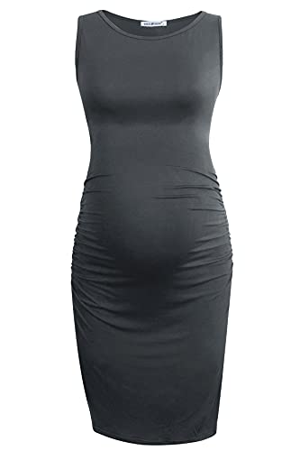 Smallshow Women's Sleeveless Maternity Dress - color: Dark Grey, size: Large
