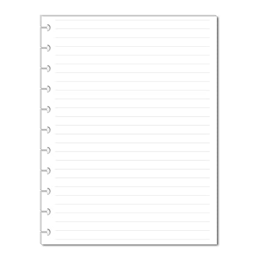 Notes Refill Pages for 11-Disc Letter Size Planners, Letter Size Planner Notes Refills, Pre-punched Planner Inserts, Pre-punched Notes Refills
