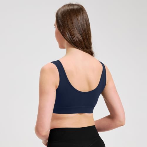 netdraw Padded Bamboo Viscose Nursing Sleep Bra - color: Ocean Blue, size: XX-Large