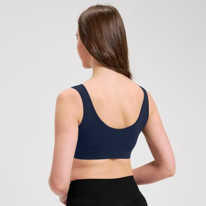 netdraw Padded Bamboo Viscose Nursing Sleep Bra - color: Ocean Blue, size: X-Large