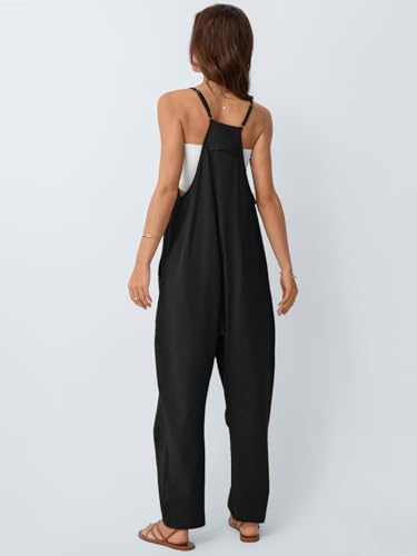 AUTOMET Womens Jumpsuits Casual Summer Romper Beach Vacation Outfits 2026 - color: Black, size: X-Large