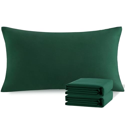 NTBAY Microfiber King Pillowcases, 2 Pack, 20 x 40, Dark Green - color: Dark Green, size: King (20" x 40")