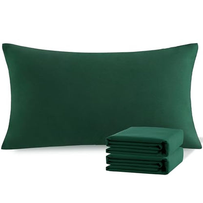 NTBAY Microfiber King Pillowcases, 2 Pack, 20 x 40, Dark Green - color: Dark Green, size: King (20" x 40")