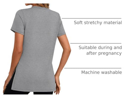 Ficerd 3 Pack Women's Maternity Shirts - color: Black, White, Light Gray, size: Medium