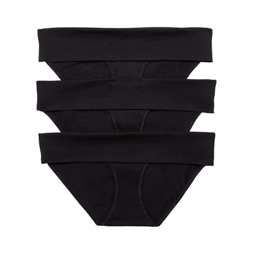 Motherhood Maternity womens Foldover Brief Panty 3-pack - color: All Black Pack, size: Medium