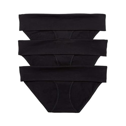 Motherhood Maternity womens Foldover Brief Panty 3-pack - color: All Black Pack, size: Medium