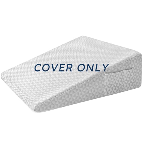 7.5" Wedge Pillowcase Soft and Breathable Replacement Case Light Grey, Only One Cover - color: Light Grey Cover, size: 24*24*7.5 inch