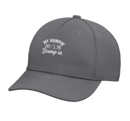 My Humpin' Put the Bump-in Dad Father to Be Baby Shower Adjustable Baseball Hat - color: Slate Grey