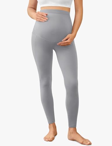 VALANDY Creamlush 2/4 Pack Maternity Leggings with Pockets Over the Belly - color: 4pack - Black/Dark Grey/Light Grey/Dusty Pink, size: Small