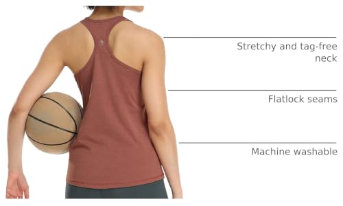 icyzone 3 Pack Women's Racerback Workout Tank Tops - color: Black/Cream White/Brick, size: 3X-Large