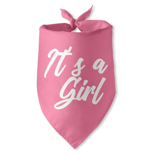 Gender Reveal Dog Bandana It's A Girl Pink Pet Bandana Dog Triangle Scarf Bandana for Dogs Pregnancy Announcement Baby Shower Decorations Photo Prop for Pet - color: It's a girl