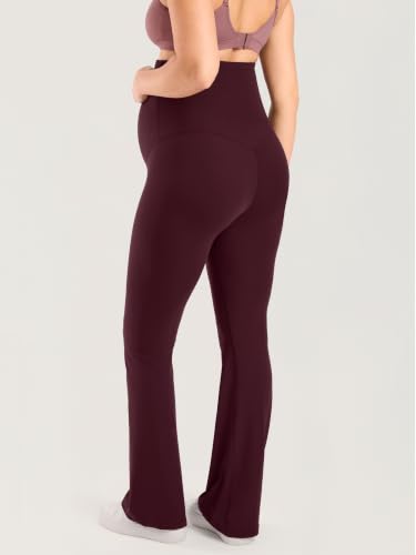 MOMANDA Flared Maternity Leggings 31.5" - color: Ripe Plum, size: X-Small