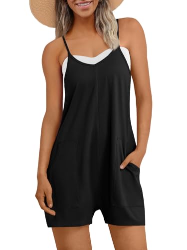 AUTOMET Womens Rompers Jumpsuits Overalls Summer Beach Cruise Outfits 2026 - color: Black, size: Medium