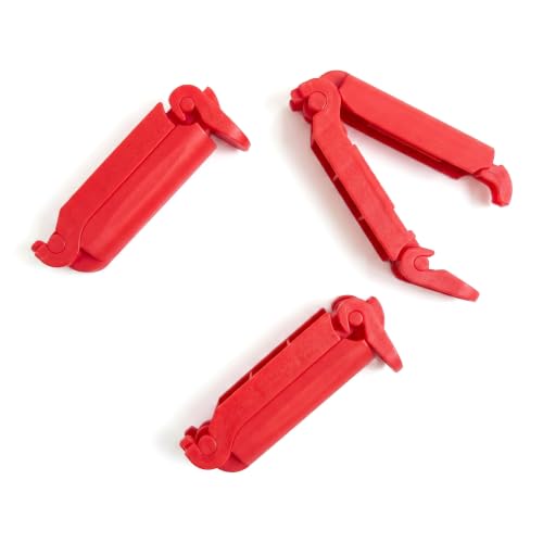 3 Pack Seat Belt Adjuster Clip, Universal Strap Positioner for Car SUV Truck RV Airplane Travel, Heavy-Duty Non-Slip Buckle for Shoulder Belt Comfort (Red)
