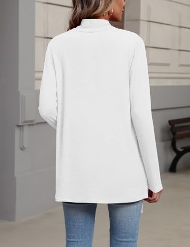 Zeagoo Lightweight Cardigan for Women Long Sleeve Open Front Cardigans - color: A White, size: Medium