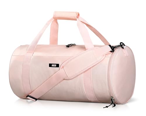 MIER Small Gym Duffle Bag with Shoe Compartment & Wet Pocket, 24L, Pink - color: pink, size: 24L