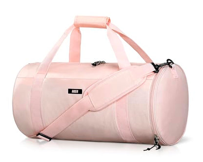 MIER Small Gym Duffle Bag with Shoe Compartment & Wet Pocket, 24L, Pink - color: pink, size: 24L