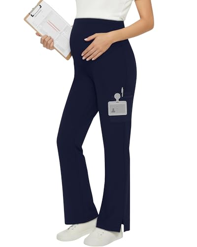 Women's Maternity Scrub Pants - color: Navy Blue, size: Medium