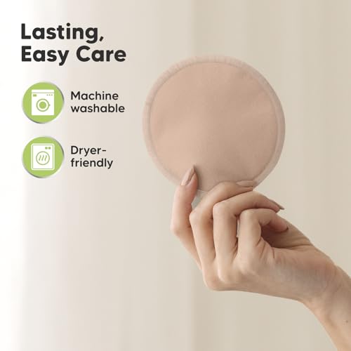 14-Pack Reusable Nursing Pads for Breastfeeding (Neutrals, L 4.8") - color: Neutrals, size: Large 4.8"