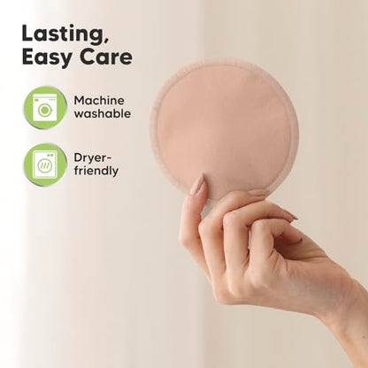 14-Pack Reusable Nursing Pads for Breastfeeding (Neutrals, L 4.8") - color: Neutrals, size: Large 4.8"