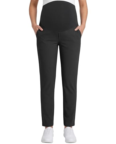 Maternity Pants Over Belly Pregnancy Scrub Pants - color: Black, size: XX-Large