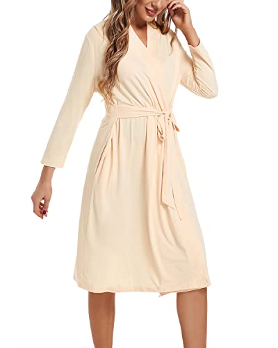 SUFEINI Maternity Robe with Matching Swaddle Blanket Set, Maternity Mommy Bathrobe Postpartum Robe Labor Gown - color: Aosa F06, size: X-Large