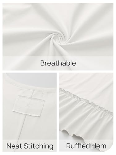 MEROKEETY Women's 2026 Summer Short Sleeve Peplum Casual Ruffle Tops - color: White, size: Large