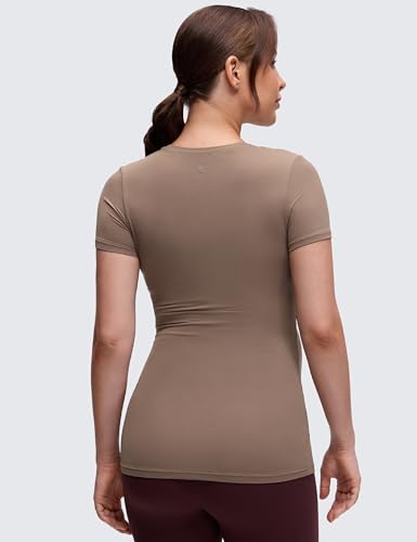 CRZ YOGA Maternity Crewneck T-Shirt - color: Brown Purple, size: Small