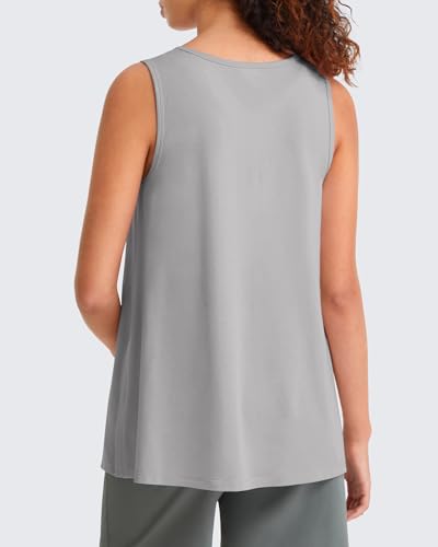 G4Free Lyocell Maternity Tank Tops Pregnancy Sleeveless Workout Shirts - color: Light Gray, size: Medium