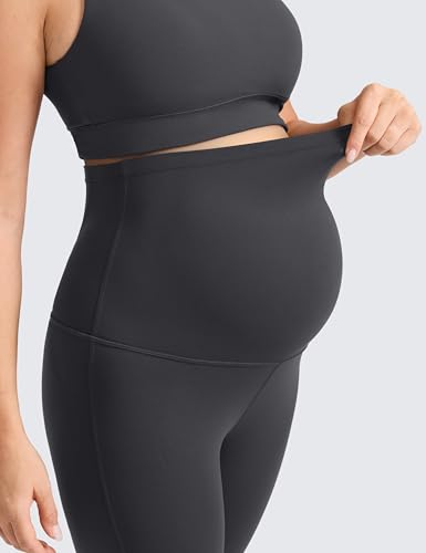 CRZ YOGA Maternity Flare Leggings 31" - color: Mysterious Grey, size: X-Small