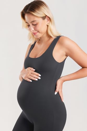 MOMANDA Maternity Jumpsuit Shorts - color: Mysterious Grey, size: X-Small
