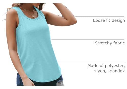 AUTOMET Women's Square Neck Tank Top - color: Aqua, size: 3X-Large