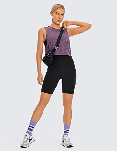 CRZ YOGA Super High Waist Biker Shorts 8" - color: Black, size: Medium